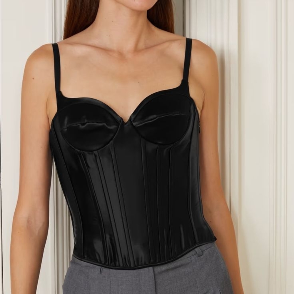 Rosamosario Lace up satin bustier